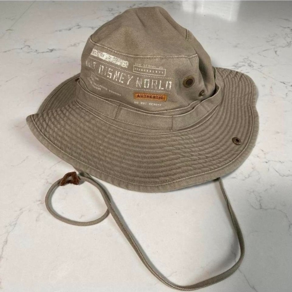 Walt Disney World Canvas Safari Bucket Hat Adult‎ Tan park Hat